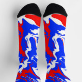 赤、白、青の渦巻き ソックス (上部)