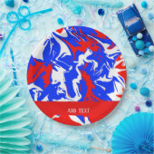 赤、白、青の渦巻き ペーパープレート (パーティー)