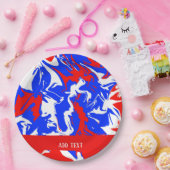 赤、白、青の渦巻き ペーパープレート (パーティー)