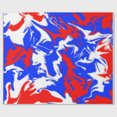 赤、白、青の渦巻き ラッピングペーパー (フラット)