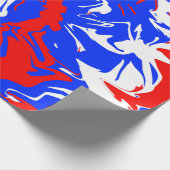 赤、白、青の渦巻き ラッピングペーパー (角)