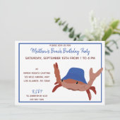 赤、白、青の漫画カニビーチパーティー 招待状 (スタンド正面)