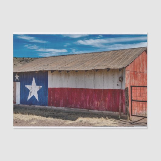 赤、白、青の納屋 – 星と！ 薄葉紙 (正面)