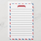 赤、白、青の線の付いた文房具 (正面/裏面)