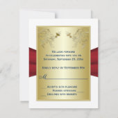 赤、白、青の花柄の出欠カード 出欠カード (裏面)