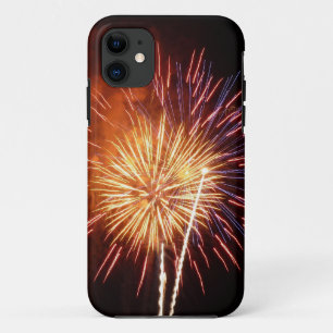 赤、白、青の花火愛国者 iPhone 11 ケース