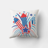 赤・白・青の花火、7月4日 クッション (裏面)