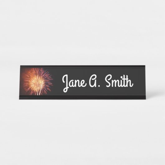 赤・白・青の花火I愛国心 デスクネームプレート (正面)