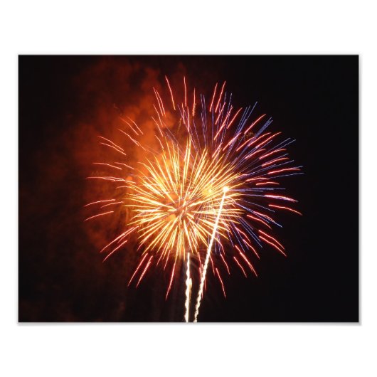 赤・白・青の花火I愛国心 フォトプリント            (正面)