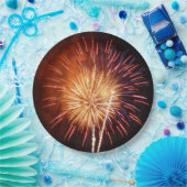 赤・白・青の花火I愛国心 ペーパープレート (パーティー)