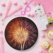 赤・白・青の花火I愛国心 ペーパープレート (パーティー)