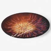 赤・白・青の花火I愛国心 ペーパープレート (アングル)