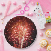 赤・白・青の花火II愛国心 ペーパープレート (パーティー)