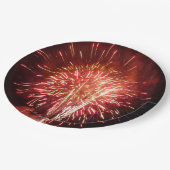 赤・白・青の花火II愛国心 ペーパープレート (アングル)
