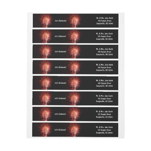 赤・白・青の花火II愛国心 ラップアラウンドラベル (シート)