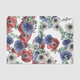 赤、白、青の花 薄葉紙