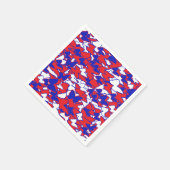 赤、白、青の蝶のプレートピクニック スタンダードカクテルナプキン (角)