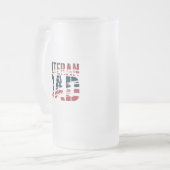 赤、白、青の退役軍人パパ フロストグラスビールジョッキ (正面左)