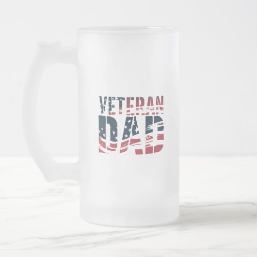 赤、白、青の退役軍人パパ フロストグラスビールジョッキ (左)