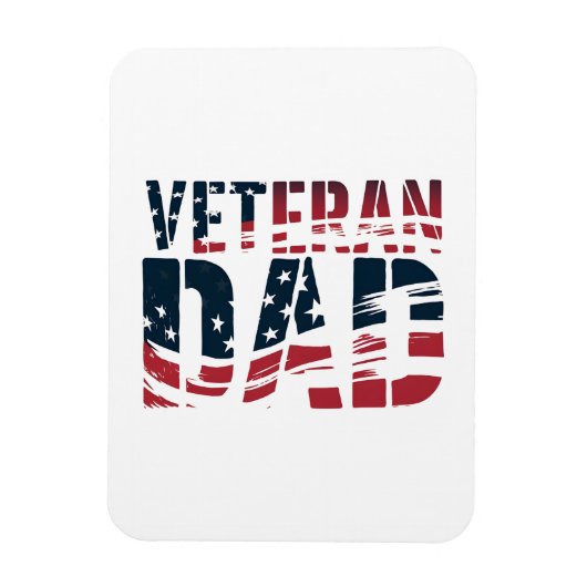 赤、白、青の退役軍人パパ マグネット (縦)