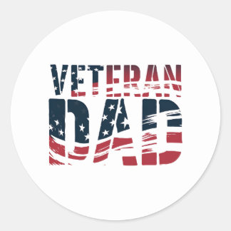 赤、白、青の退役軍人パパ ラウンドシール