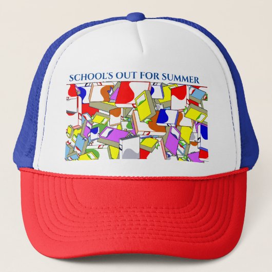 赤、白、青の野球帽。学校が出た キャップ (正面)