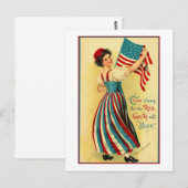 赤、白、青の3つの応援 ポストカード (正面/裏面)