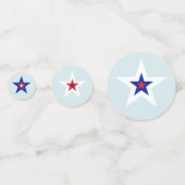 赤、白、青の3色のアメリカの星 コンフェッティ (裏面)