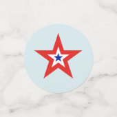 赤、白、青の3色のアメリカの星 コンフェッティ (スモール正面)