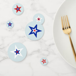 赤、白、青の3色のアメリカの星 コンフェッティ