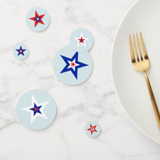 赤、白、青の3色のアメリカの星 コンフェッティ (グループ)