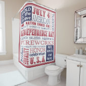 赤・白・青の7月4日サブウェイ・アート シャワーカーテン (インサイチュ)