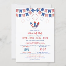 赤・白・青アメリカ国旗7月4日パーティー