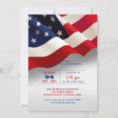 赤・白・青アメリカ国旗7月4日パーティー 招待状 (裏面)