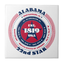 赤、白、青アラバマのセラミックタイル