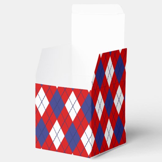 赤、白、青アーガイル1-FAVOR BOX square フェイバーボックス (オープン)