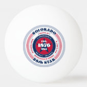 赤、白、青コロラドの円 卓球ボール (裏面)