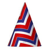 赤、白、青シェブロン1-紙パーティー帽子 パーティーハット (左)