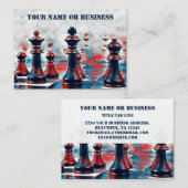 赤、白、青チェスの駒コーチクラブ 名刺 (正面/裏面)