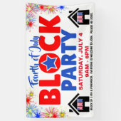 赤/白/青ブロックパーティーバナー 横断幕 (縦)