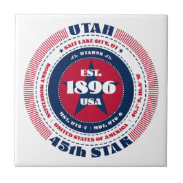 赤・白・青ユタの陶磁器タイル タイル