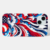 赤・白・青抽象芸術米国国旗の愛国心 Case-Mate iPhoneケース (裏面 (横))