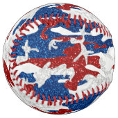 赤・白・青迷彩柄7月4日グリッター ソフトボール (正面左)
