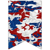 赤・白・青迷彩柄7月4日グリッター バンティングフラッグ (第1の旗)