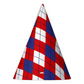 赤、白、青1アーガイル紙パーティー帽子 パーティーハット (左)