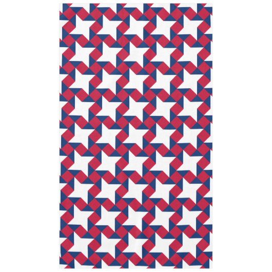 赤・白・青7月4日パッチワークパターン テーブルクロス (正面)