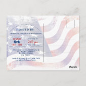 赤・白・青7月4日パーティの招待状 ポストカード (裏面)