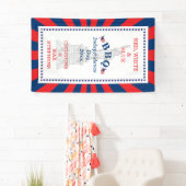 赤・白・青7月4日パーティー 横断幕 (インサイチュ)