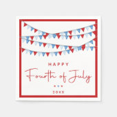 赤・白・青7月4日 スタンダードカクテルナプキン (正面)