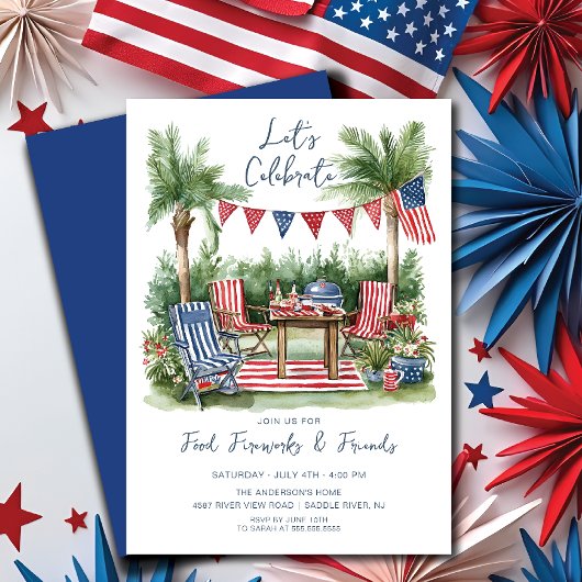 赤・白・青7月4日 招待状